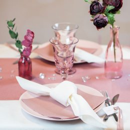 Borddkning Rosa/Hvid