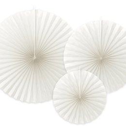 Rosetter med ophng, Rhvid/creme, 3 stk.