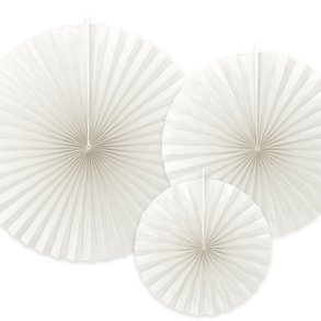 Rosetter med ophng, Rhvid/creme, 3 stk.