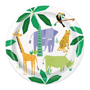 Paptallerkner med Safari, 8 stk.