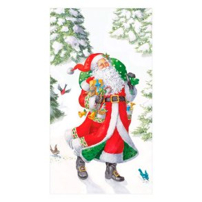 Caspari servietter, Santa, Guest Towel, 15 stk.