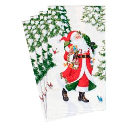 Caspari servietter, Santa, Guest Towel, 15 stk.