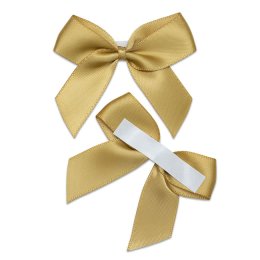 Satinsljfe, selvklbende,  guld, 5 cm, 12 stk.