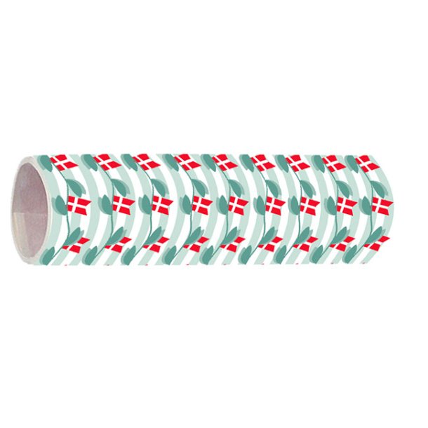 Fdselsdagsserpentiner med stvgrnne striber, 2 ruller