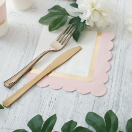 Servietter, Lyserd/guld tungekant frokoststr. 16 stk.