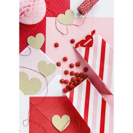 Bomuldssnor, Rd/hvid, 50 meter