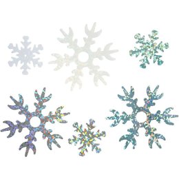 Snowflakes pailletter, lysebl, slv, hvid, 30 gram 