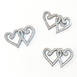 Bordpynt/stickers, Slvhjerter duo, 12 stk.