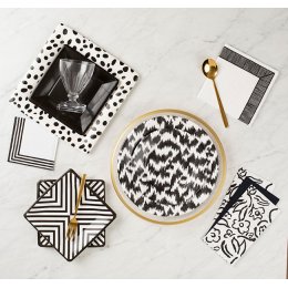 Caspari Paptallerkner Middag, Black spots - 8 stk.