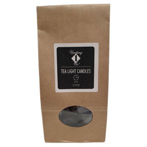 Sorte fyrfadslys, 12 stk.