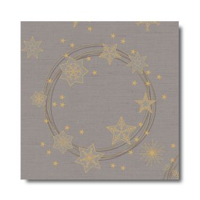Duni Dunisoft Servietter, Star Shine Granite Grey, 60 stk. 40x40
