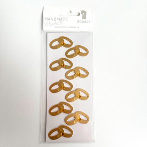 Stickers til invitationer, Ringe i guld, 9 stk.