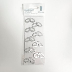 Stickers til invitationer, Ringe i slv, 9 stk.