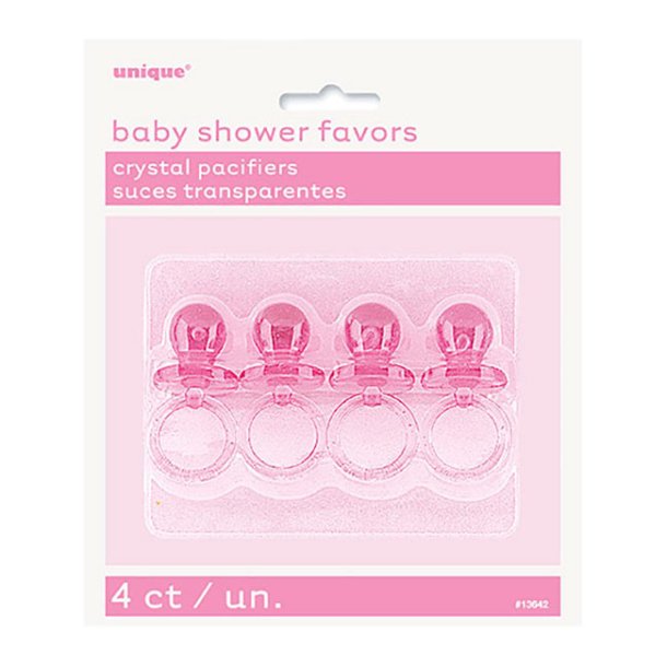 Barnedåb Bordpynt, Sutter stor, 4,5 cm, 4 stk. lyserød/pink