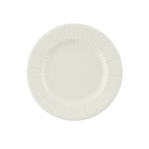 Paptallerkner, frokoststr. Creme/rhvid 8 stk.