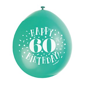 Hngeballoner - 60 rs fdselsdag, 5 stk.