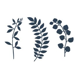 Papirblade, mrkebl farve, 3 x 3 stk.