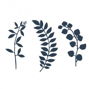 Papirblade, mrkebl farve, 3 x 3 stk.