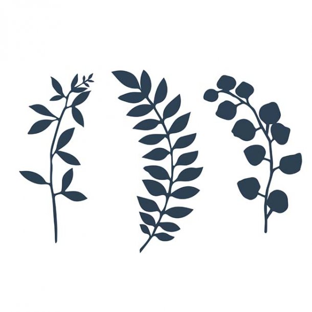 Papirblade, mrkebl farve, 3 x 3 stk.