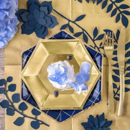 Papirblade, mrkebl farve, 3 x 3 stk.