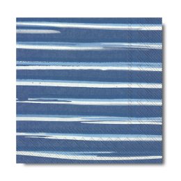 Ihr Servietter, Bl/Denim striber, frokoststr. 20 stk