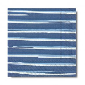 Ihr Servietter, Bl/Denim striber, frokoststr. 20 stk