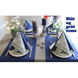 Gennemfarvede Betongr/lysegr airlaid/tekstilservietter, middag,12 stk.