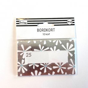 Bordkort/glaskort slvblomster, 10 stk.