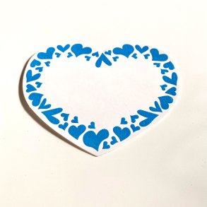 Bordkort 10 stk. - Hjerte bl