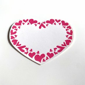 Bordkort 10 stk. - Hjerte pink