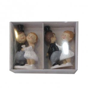 Kagefigur/bordpynt, brudepar, 2 stk.