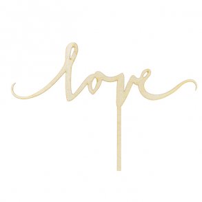 Caketopper i tr, Love, 1 stk.