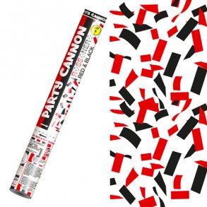 Konfettirr, rd og sort, 40 cm,1 stk.