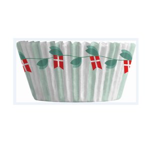 Fdselsdagscupcake med stvgrnne striber, 30 stk.