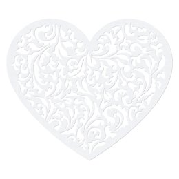 Dekorationspapir, hjerte, lasercut, 10 stk.