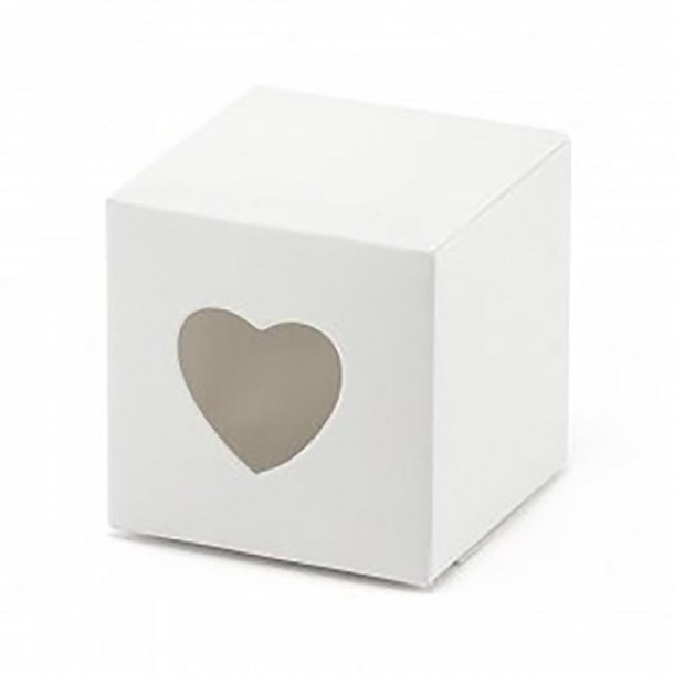 Favorbox, Hvid med hjerte, 10 stk.