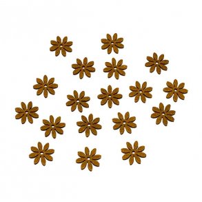 Filt blomster, brun lille str.,18 stk.