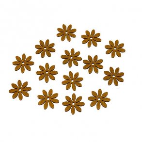 Filt blomster, brun mellem str.,18 stk.