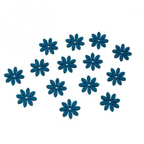 Filt blomster, petroleum mellem str.,18 stk.