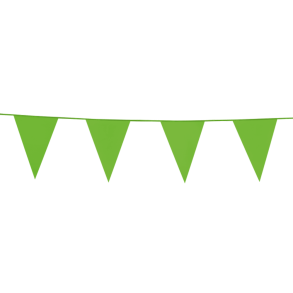 Flagbanner/guirlande, Lime/grsgrn, 10 meter