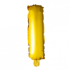 Bogstavballon af guldfolie, Bogstav I, 41 cm.