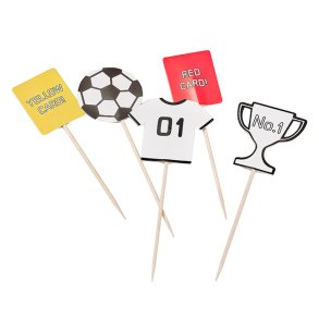 Food flag/ cake toppers, Fodboldtema, 12 stk.