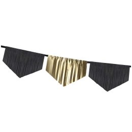 Guirlande, guld/sort med frynser, 3 meter.
