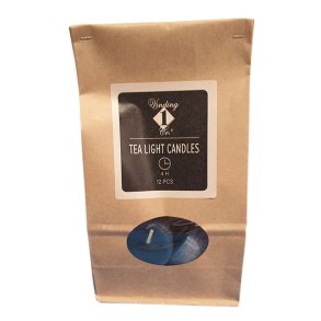 Petroleumfarvede (mrk) fyrfadslys, 12 stk.