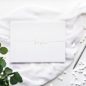 Gstebog 'LOVE', hvid/slv