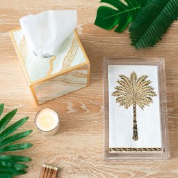 Caspari Servietter, Guldpalme, Guest towel. 15 stk.