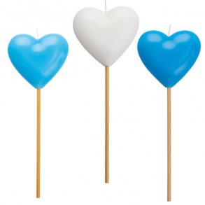 Hjertelys i 3 farver, bl