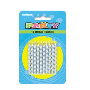 Kagelys, slv spiral, 5,3 cm, 10 stk.