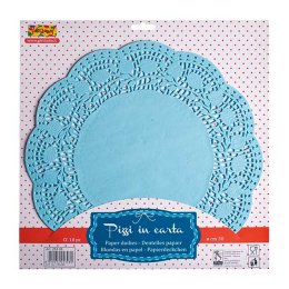 Dekoration/kagepapir 14 cm - lysebl/turkis, 60 stk.