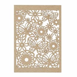 Blondekarton med blomst og sommerfugl, kraft, 10 stk.